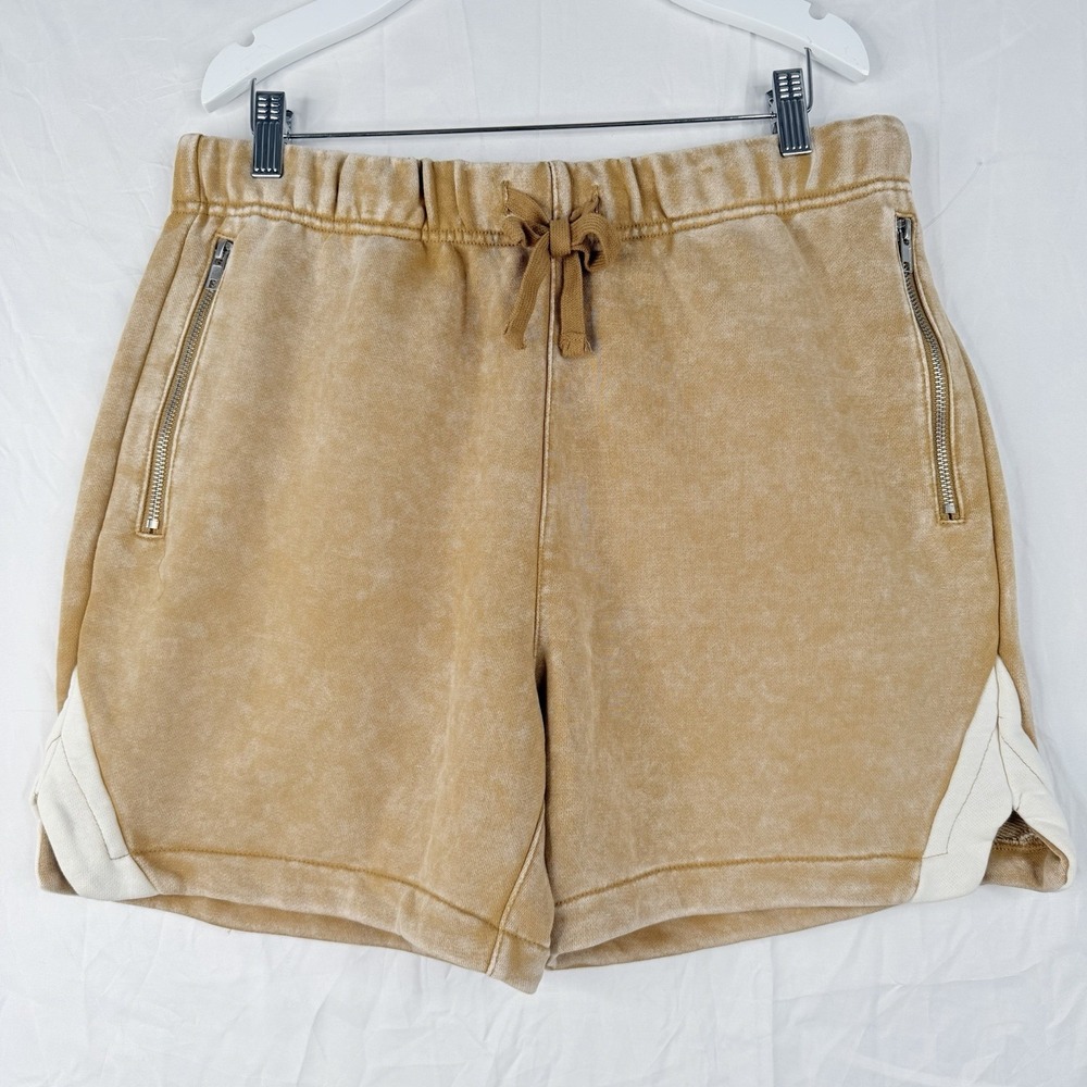 VTG Forever 21 Men's fleece Sweat Shorts‎ SZ-L dusty yellow Elastic Waistband